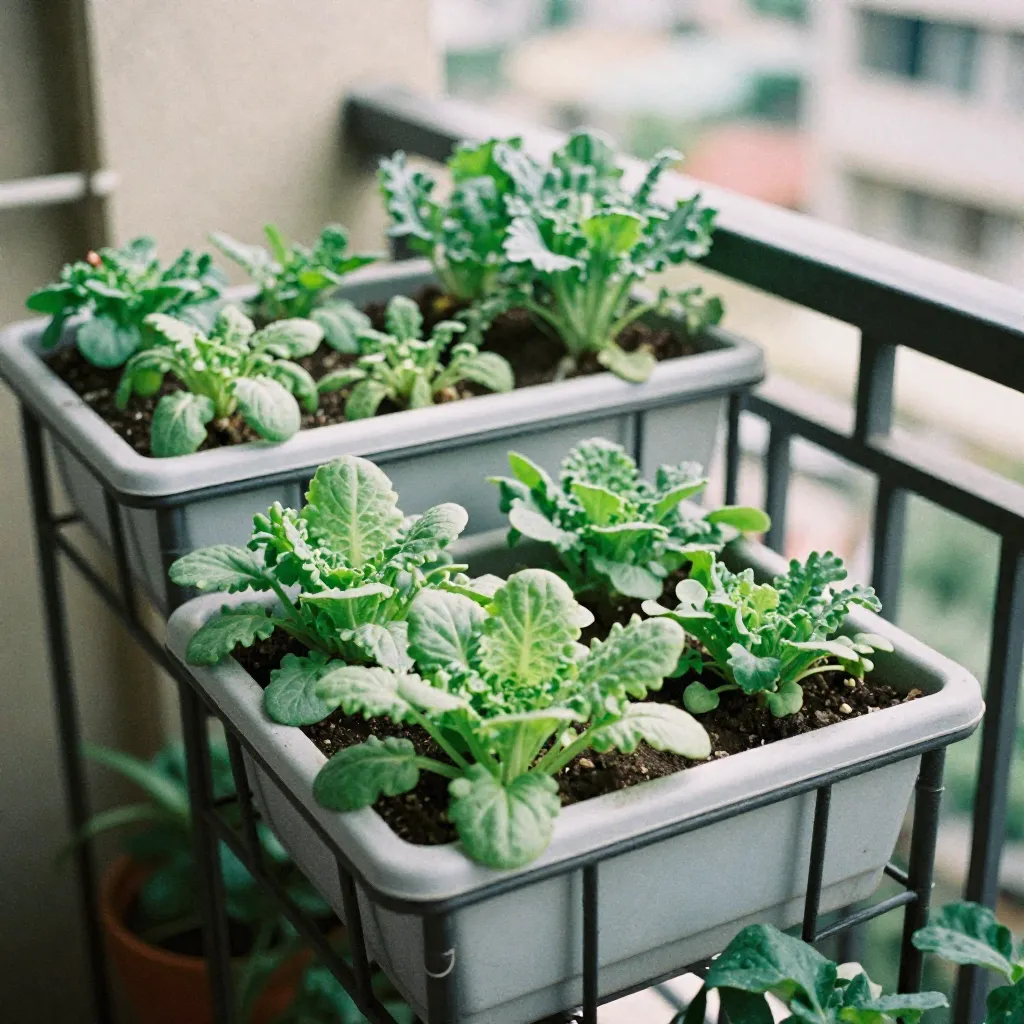 Diverse plantensoorten in kleine ruimte